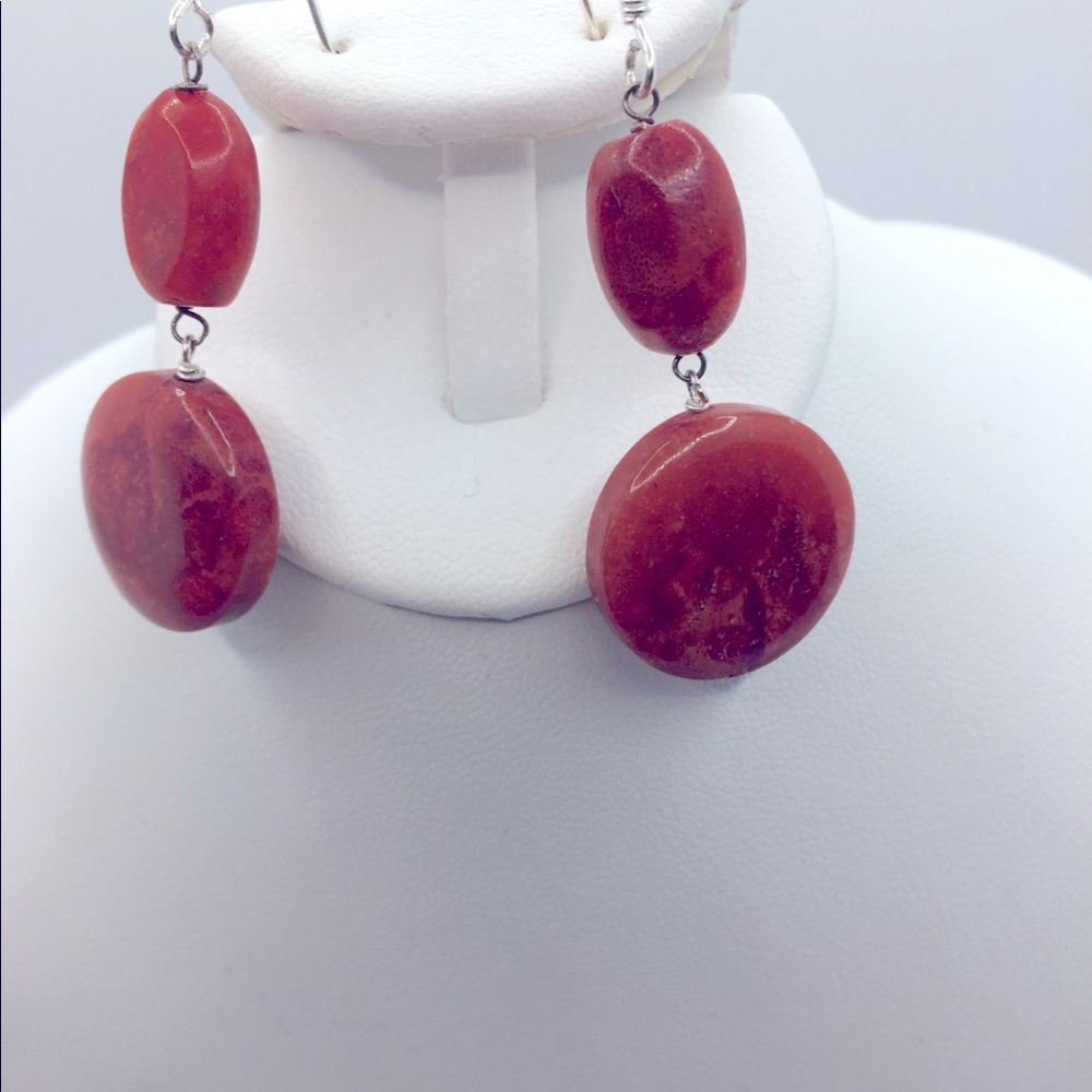 Women Red Carol Dangle Earrings
